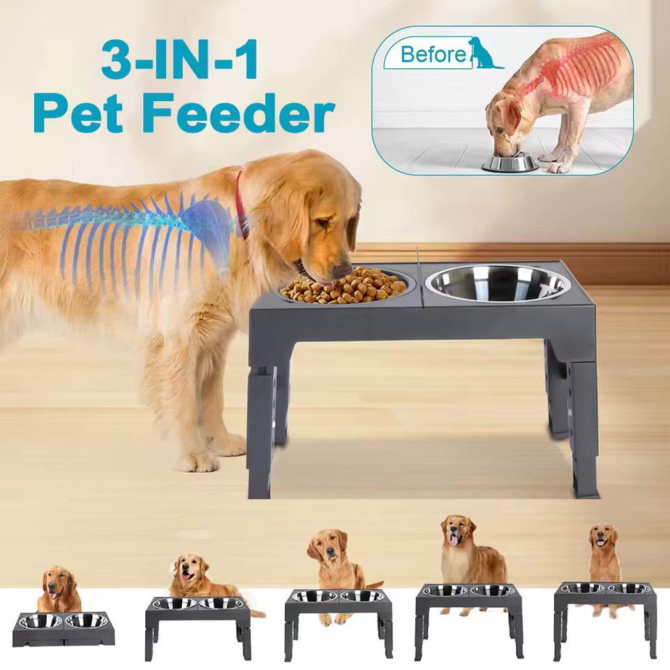 Comedero Elevado Ajustable – Alimentación Saludable y Cómoda